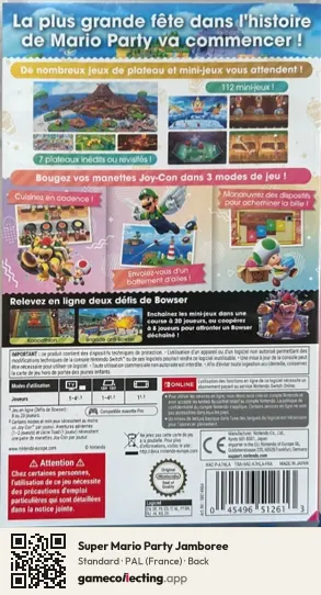 Super Mario Party Jamboree Nintendo Switch, France box back