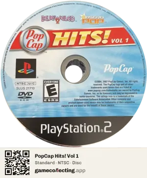 PopCap Hits! Vol 1 PlayStation 2, NTSC disc
