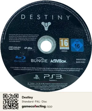 Destiny PlayStation 3, PAL disc