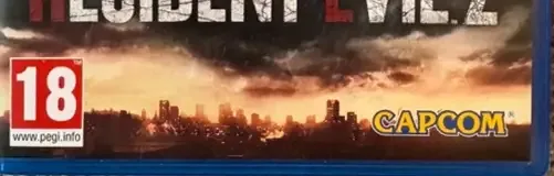 Resident Evil 2, the PEGI square on its front