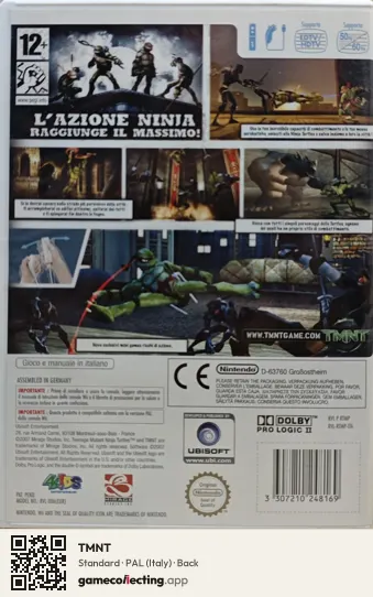 TMNT Nintendo Wii, Italy box back