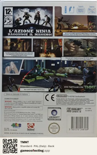 TMNT Nintendo Wii, Italy box back