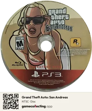 Grand Theft Auto: San Andreas PlayStation 3, NTSC disc