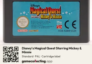 Disney's Magical Quest Starring Mickey & Minnie Game Boy Advance, PAL cartridge label