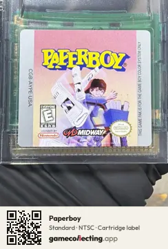 Paperboy Game Boy Color, NTSC cartridge label