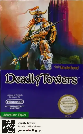 Deadly Towers Nintendo Entertainment System, NTSC box front