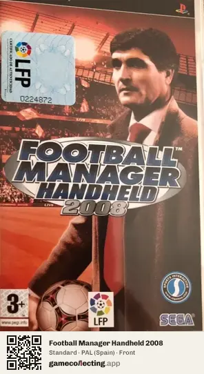 Football Manager Handheld 2008 PlayStation Portable, Spain box front