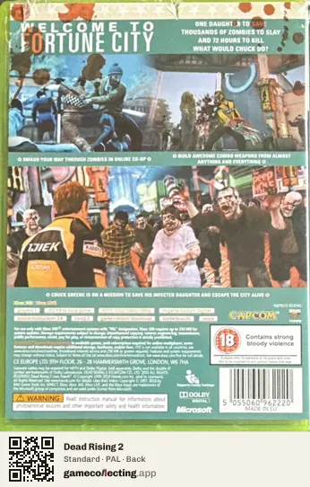 Dead Rising 2 Xbox 360, PAL box back