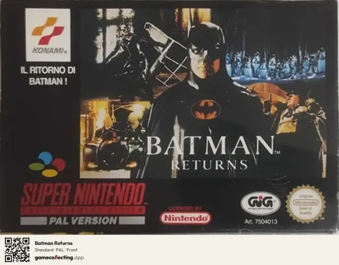 Batman Returns Super Nintendo Entertainment System, PAL box front