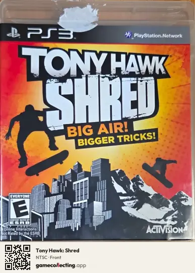 Tony Hawk: Shred PlayStation 3, NTSC box front