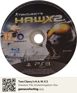 Tom Clancy's H.A.W.X 2 PlayStation 3, PAL disc