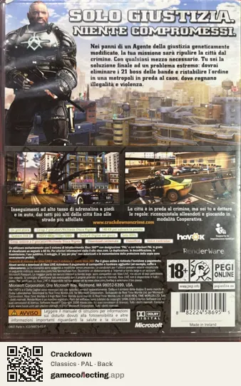 Crackdown Xbox 360, PAL box back