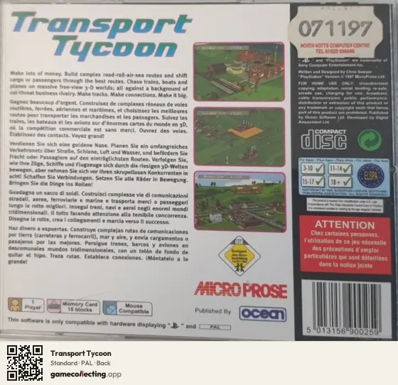 Transport Tycoon PlayStation, PAL box back