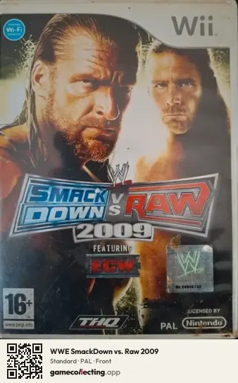 WWE SmackDown vs. Raw 2009 Nintendo Wii, PAL box front