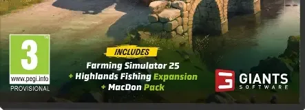 Farming Simulator 25, the PEGI square on its front