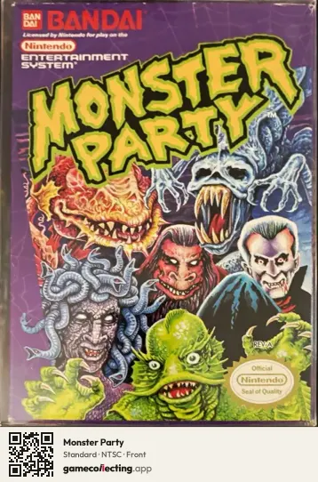 Monster Party Nintendo Entertainment System, NTSC box front