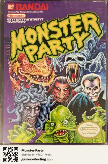 Monster Party Nintendo Entertainment System, NTSC box front