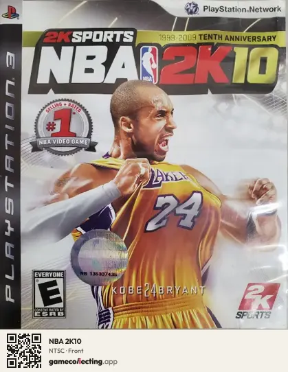NBA 2K10 PlayStation 3, NTSC box front