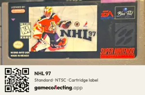 NHL 97 Super Nintendo Entertainment System, NTSC cartridge label