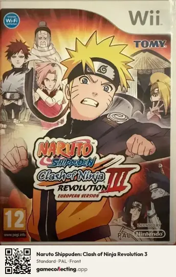 Naruto Shippuden: Clash of Ninja Revolution 3 Nintendo Wii, PAL box front