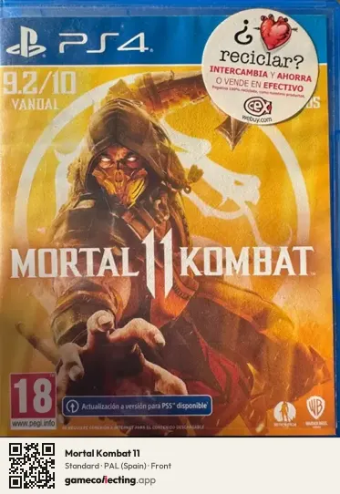 Mortal Kombat 11 PlayStation 4, Spain box front