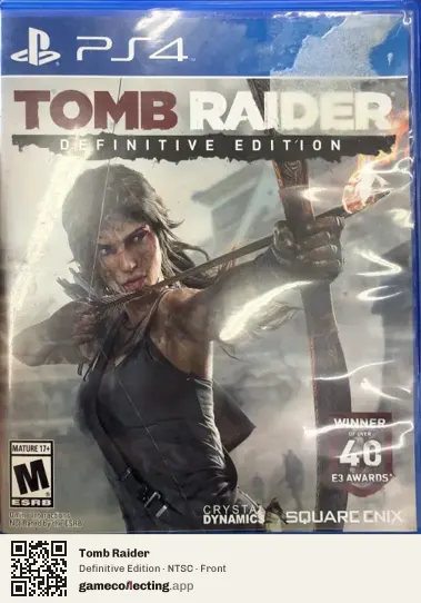 Tomb Raider PlayStation 4, NTSC box front