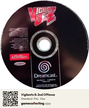 Vigilante 8: 2nd Offense Sega Dreamcast, PAL disc