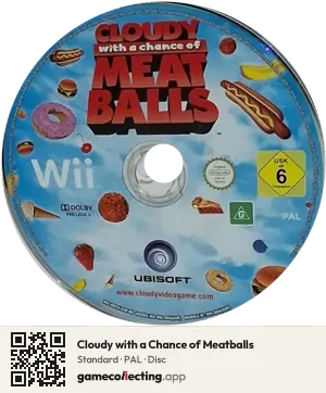 Cloudy with a Chance of Meatballs Nintendo Wii, PAL disc