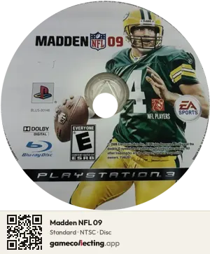 Madden NFL 09 PlayStation 3, NTSC disc