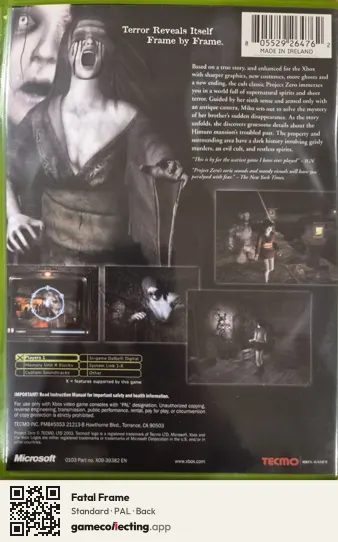 Fatal Frame Xbox, PAL box back