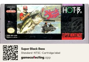 Super Black Bass Super Nintendo Entertainment System, NTSC cartridge label