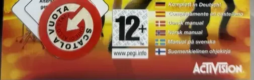 Guitar Hero World Tour, the PEGI square on its front
