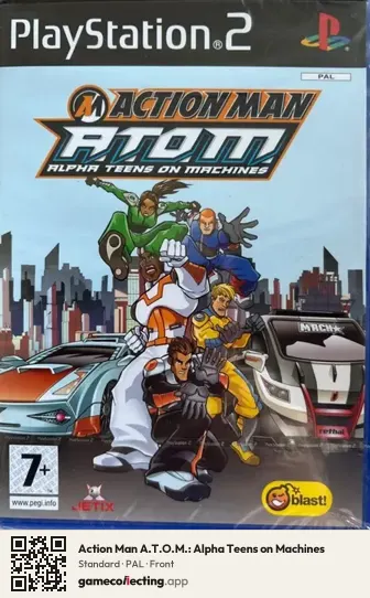 Action Man A.T.O.M.: Alpha Teens on Machines PlayStation 2, PAL box front