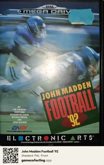 John Madden Football '92 Sega Mega Drive / Genesis, PAL box front