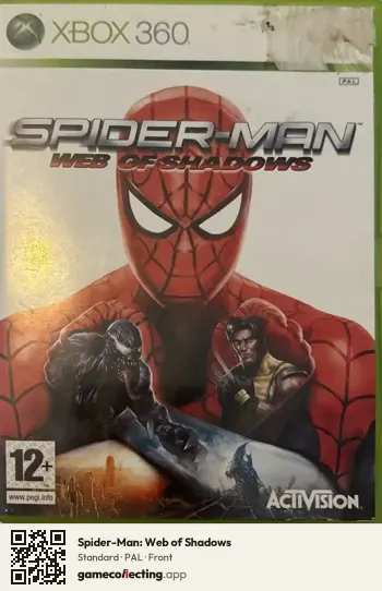 Spider-Man: Web of Shadows Xbox 360, PAL box front