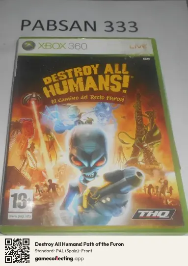 Destroy All Humans! Path of the Furon Xbox 360, Spain box front