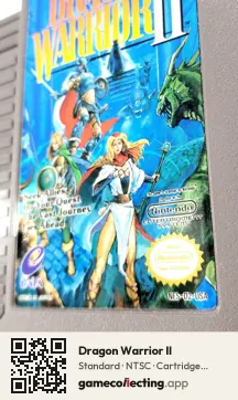 Dragon Warrior II Nintendo Entertainment System, NTSC cartridge label