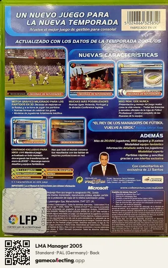 LMA Manager 2005 Xbox, Germany box back