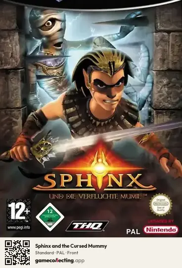 Sphinx and the Cursed Mummy Nintendo GameCube, PAL box front