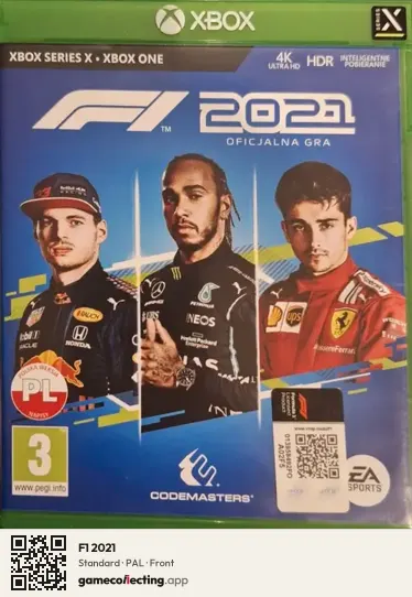 F1 2021 Xbox Series X, PAL box front