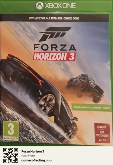 Forza Horizon 3 Xbox One, PAL box front