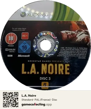 L.A. Noire Xbox 360, PAL disc