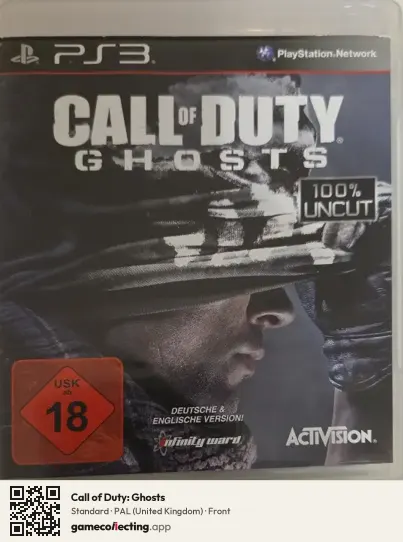 Call of Duty: Ghosts PlayStation 3, United Kingdom box front