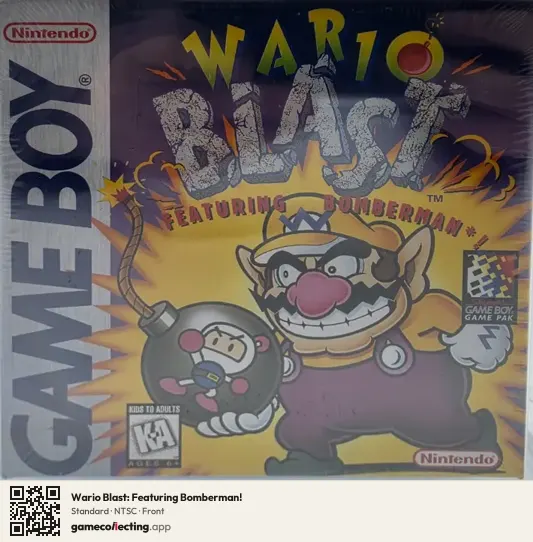 Wario Blast: Featuring Bomberman! Game Boy, NTSC box front