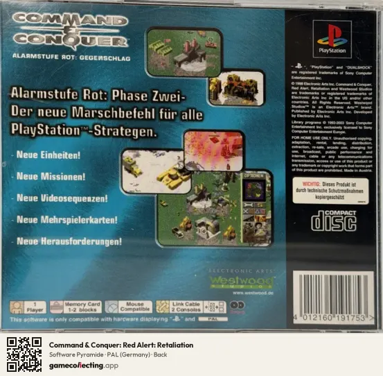 Command & Conquer: Red Alert: Retaliation PlayStation, Germany box back