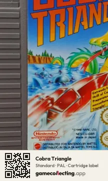 Cobra Triangle Nintendo Entertainment System, PAL cartridge label