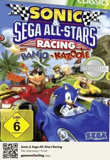Sonic & Sega All-Stars Racing Xbox 360, Germany box front
