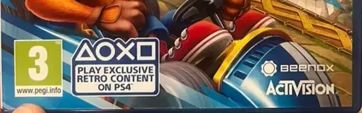 Crash Team Racing Nitro-Fueled, the USK square on its front
