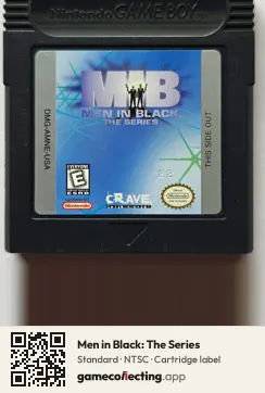 Men in Black: The Series Game Boy Color, NTSC cartridge label