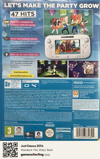 Just Dance 2014 Nintendo Wii U, Italy box back